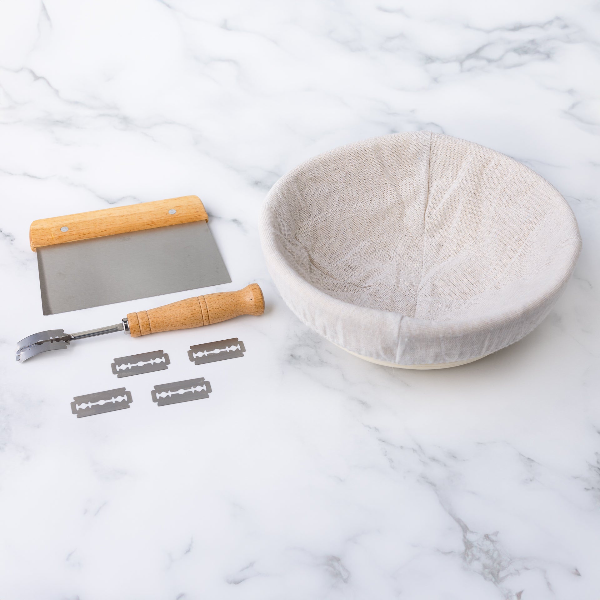 Sourdough Bread Proofing Basket, Scraper & Lame-0